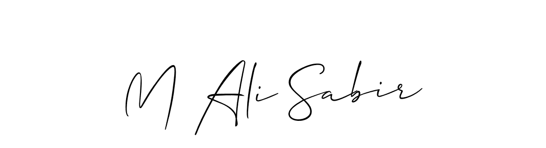 How to make M Ali Sabir name signature. Use Allison_Script style for creating short signs online. This is the latest handwritten sign. M Ali Sabir signature style 2 images and pictures png