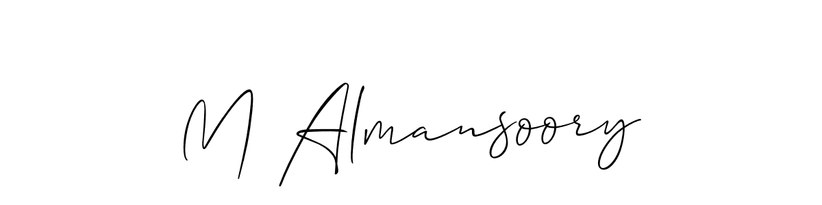Make a beautiful signature design for name M Almansoory. With this signature (Allison_Script) style, you can create a handwritten signature for free. M Almansoory signature style 2 images and pictures png