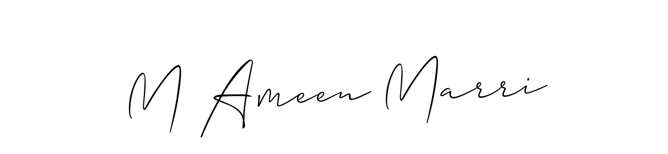 How to make M Ameen Marri name signature. Use Allison_Script style for creating short signs online. This is the latest handwritten sign. M Ameen Marri signature style 2 images and pictures png