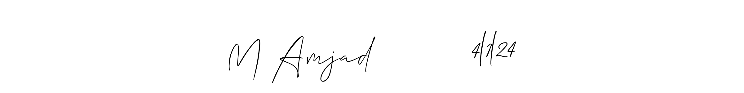 Also You can easily find your signature by using the search form. We will create M Amjad           4l1l24 name handwritten signature images for you free of cost using Allison_Script sign style. M Amjad           4l1l24 signature style 2 images and pictures png