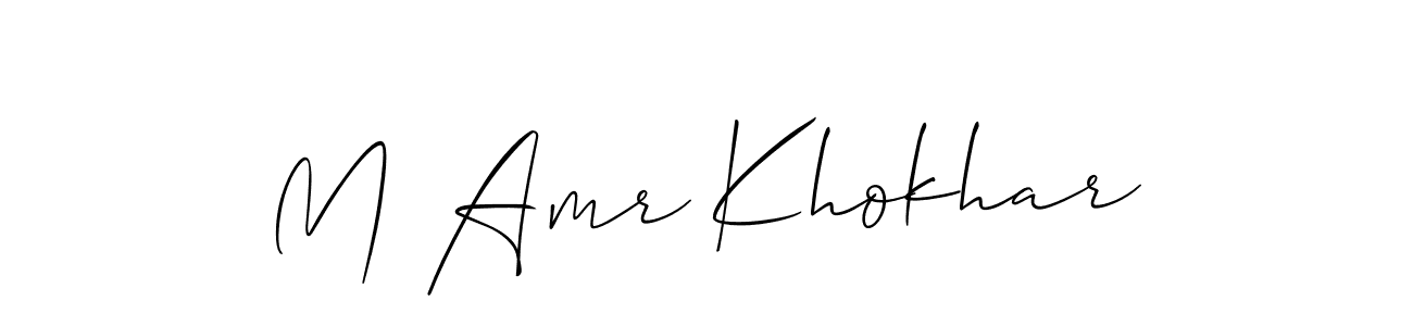 Create a beautiful signature design for name M Amr Khokhar. With this signature (Allison_Script) fonts, you can make a handwritten signature for free. M Amr Khokhar signature style 2 images and pictures png