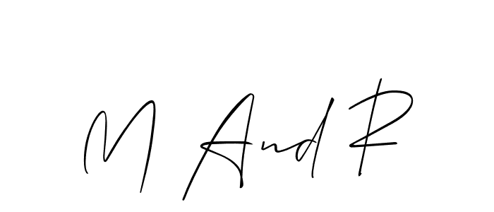 This is the best signature style for the M And R name. Also you like these signature font (Allison_Script). Mix name signature. M And R signature style 2 images and pictures png