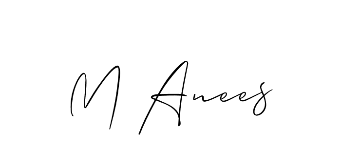 Make a beautiful signature design for name M Anees. With this signature (Allison_Script) style, you can create a handwritten signature for free. M Anees signature style 2 images and pictures png