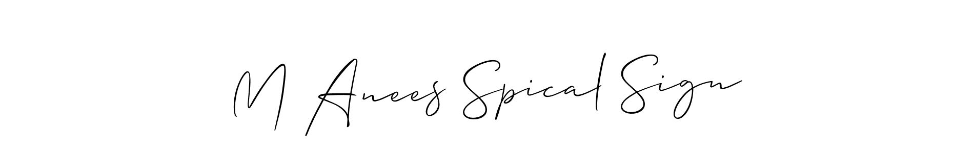 Similarly Allison_Script is the best handwritten signature design. Signature creator online .You can use it as an online autograph creator for name M Anees Spical Sign. M Anees Spical Sign signature style 2 images and pictures png