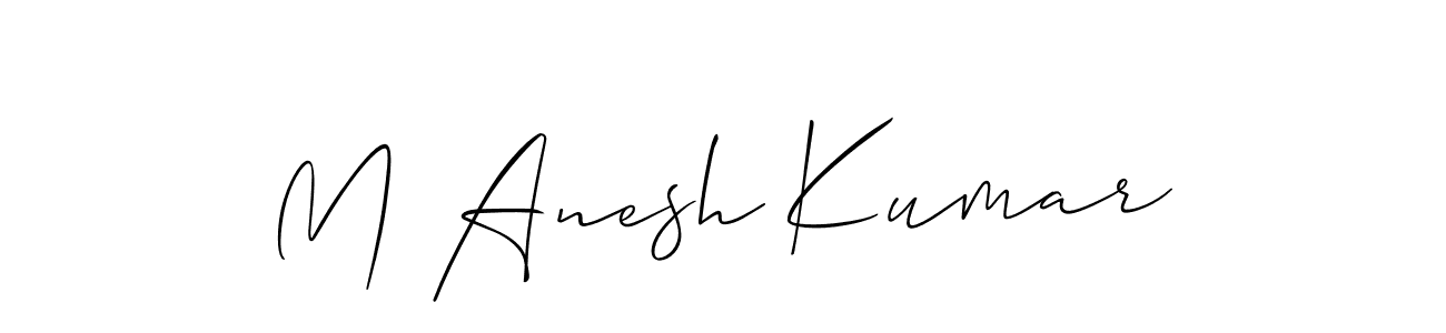 You should practise on your own different ways (Allison_Script) to write your name (M Anesh Kumar) in signature. don't let someone else do it for you. M Anesh Kumar signature style 2 images and pictures png