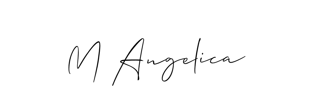 Use a signature maker to create a handwritten signature online. With this signature software, you can design (Allison_Script) your own signature for name M Angelica. M Angelica signature style 2 images and pictures png