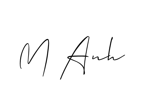 Use a signature maker to create a handwritten signature online. With this signature software, you can design (Allison_Script) your own signature for name M Anh. M Anh signature style 2 images and pictures png