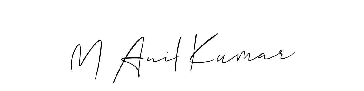 Create a beautiful signature design for name M Anil Kumar. With this signature (Allison_Script) fonts, you can make a handwritten signature for free. M Anil Kumar signature style 2 images and pictures png