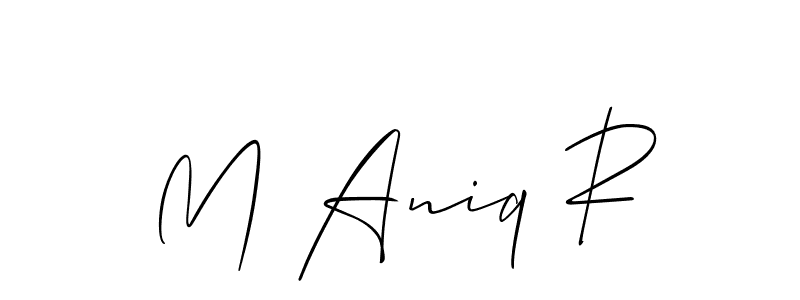 Similarly Allison_Script is the best handwritten signature design. Signature creator online .You can use it as an online autograph creator for name M Aniq R. M Aniq R signature style 2 images and pictures png
