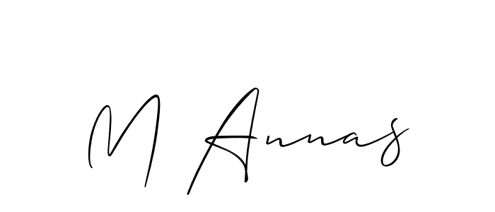 It looks lik you need a new signature style for name M Annas. Design unique handwritten (Allison_Script) signature with our free signature maker in just a few clicks. M Annas signature style 2 images and pictures png