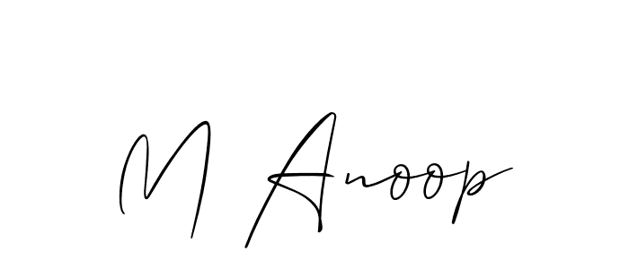 How to make M Anoop signature? Allison_Script is a professional autograph style. Create handwritten signature for M Anoop name. M Anoop signature style 2 images and pictures png