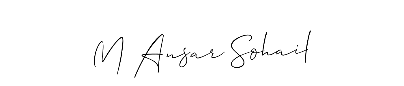 How to make M Ansar Sohail name signature. Use Allison_Script style for creating short signs online. This is the latest handwritten sign. M Ansar Sohail signature style 2 images and pictures png