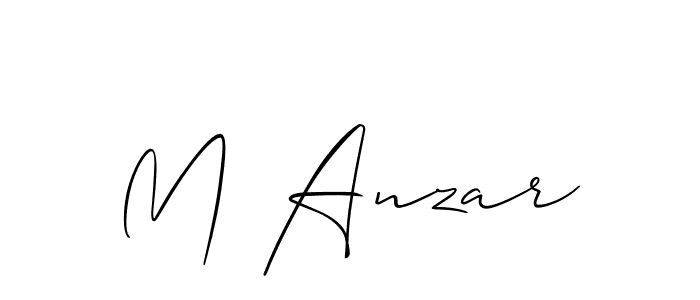 Use a signature maker to create a handwritten signature online. With this signature software, you can design (Allison_Script) your own signature for name M Anzar. M Anzar signature style 2 images and pictures png