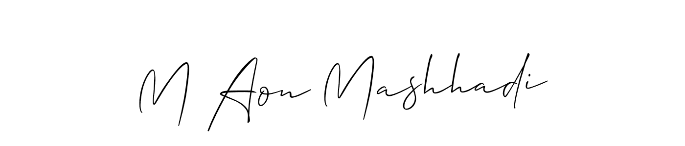 How to Draw M Aon Mashhadi signature style? Allison_Script is a latest design signature styles for name M Aon Mashhadi. M Aon Mashhadi signature style 2 images and pictures png