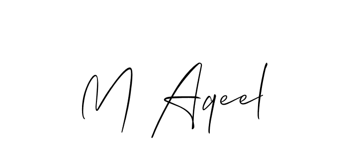 Make a beautiful signature design for name M Aqeel. With this signature (Allison_Script) style, you can create a handwritten signature for free. M Aqeel signature style 2 images and pictures png