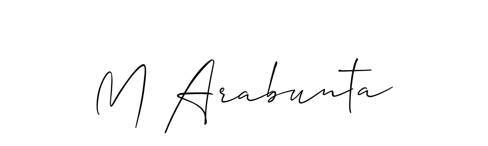 How to Draw M Arabunta signature style? Allison_Script is a latest design signature styles for name M Arabunta. M Arabunta signature style 2 images and pictures png