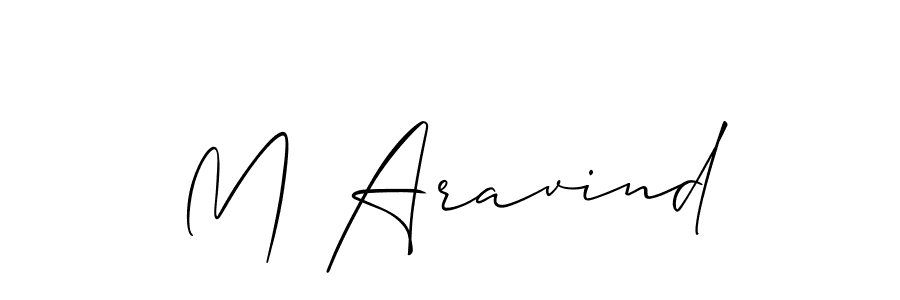 Also You can easily find your signature by using the search form. We will create M Aravind name handwritten signature images for you free of cost using Allison_Script sign style. M Aravind signature style 2 images and pictures png