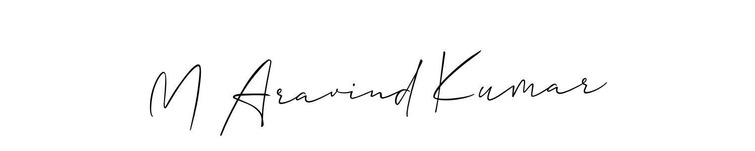 Make a short M Aravind Kumar signature style. Manage your documents anywhere anytime using Allison_Script. Create and add eSignatures, submit forms, share and send files easily. M Aravind Kumar signature style 2 images and pictures png