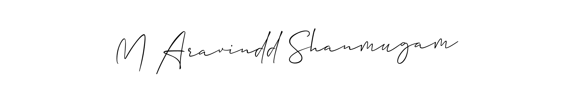Make a beautiful signature design for name M Aravindd Shanmugam. With this signature (Allison_Script) style, you can create a handwritten signature for free. M Aravindd Shanmugam signature style 2 images and pictures png