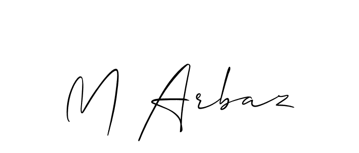 Make a beautiful signature design for name M Arbaz. With this signature (Allison_Script) style, you can create a handwritten signature for free. M Arbaz signature style 2 images and pictures png