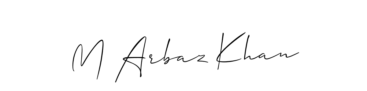 Create a beautiful signature design for name M Arbaz Khan. With this signature (Allison_Script) fonts, you can make a handwritten signature for free. M Arbaz Khan signature style 2 images and pictures png