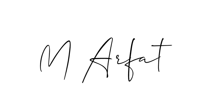 Make a beautiful signature design for name M Arfat. With this signature (Allison_Script) style, you can create a handwritten signature for free. M Arfat signature style 2 images and pictures png