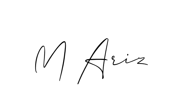 How to make M Ariz name signature. Use Allison_Script style for creating short signs online. This is the latest handwritten sign. M Ariz signature style 2 images and pictures png