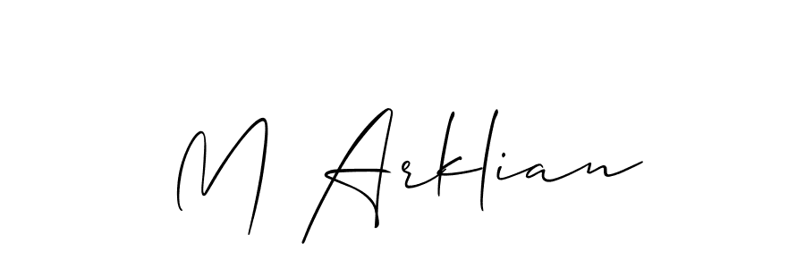How to make M Arklian signature? Allison_Script is a professional autograph style. Create handwritten signature for M Arklian name. M Arklian signature style 2 images and pictures png