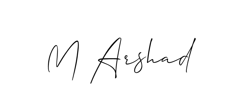 Create a beautiful signature design for name M Arshad. With this signature (Allison_Script) fonts, you can make a handwritten signature for free. M Arshad signature style 2 images and pictures png