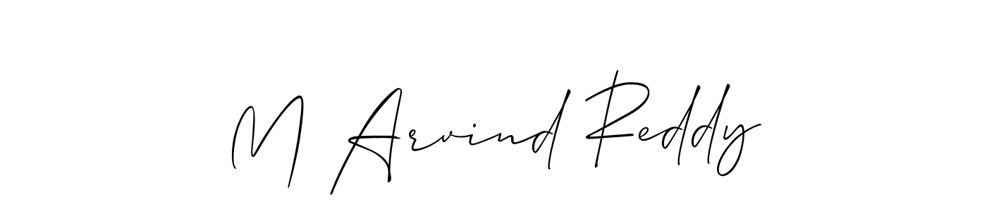 Design your own signature with our free online signature maker. With this signature software, you can create a handwritten (Allison_Script) signature for name M Arvind Reddy. M Arvind Reddy signature style 2 images and pictures png