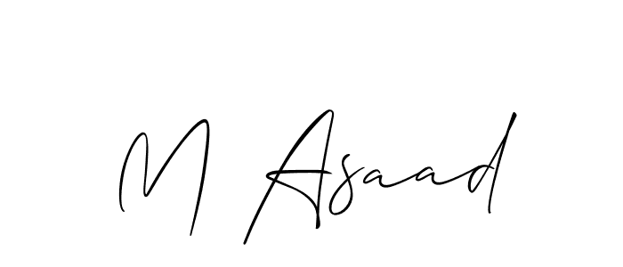 Create a beautiful signature design for name M Asaad. With this signature (Allison_Script) fonts, you can make a handwritten signature for free. M Asaad signature style 2 images and pictures png
