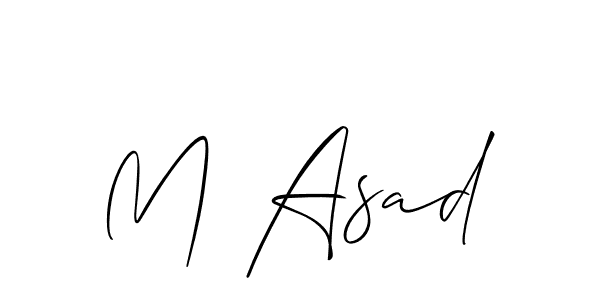 How to make M Asad name signature. Use Allison_Script style for creating short signs online. This is the latest handwritten sign. M Asad signature style 2 images and pictures png