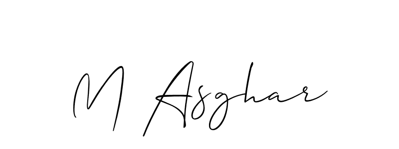 Create a beautiful signature design for name M Asghar. With this signature (Allison_Script) fonts, you can make a handwritten signature for free. M Asghar signature style 2 images and pictures png