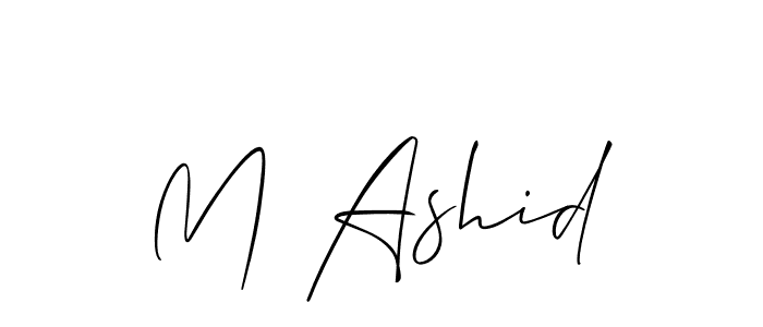 Also we have M Ashid name is the best signature style. Create professional handwritten signature collection using Allison_Script autograph style. M Ashid signature style 2 images and pictures png