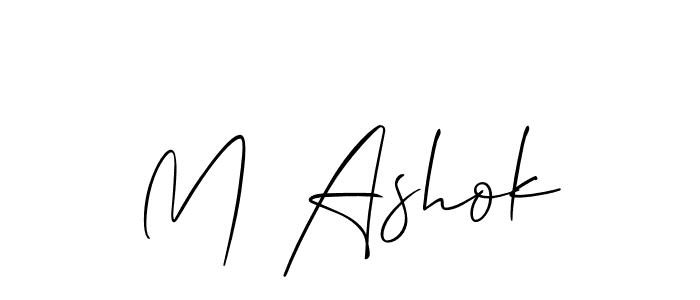 Design your own signature with our free online signature maker. With this signature software, you can create a handwritten (Allison_Script) signature for name M Ashok. M Ashok signature style 2 images and pictures png