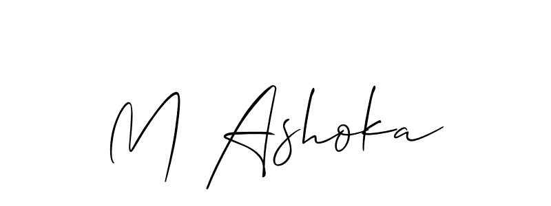 Design your own signature with our free online signature maker. With this signature software, you can create a handwritten (Allison_Script) signature for name M Ashoka. M Ashoka signature style 2 images and pictures png