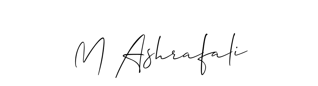 Also You can easily find your signature by using the search form. We will create M Ashrafali name handwritten signature images for you free of cost using Allison_Script sign style. M Ashrafali signature style 2 images and pictures png
