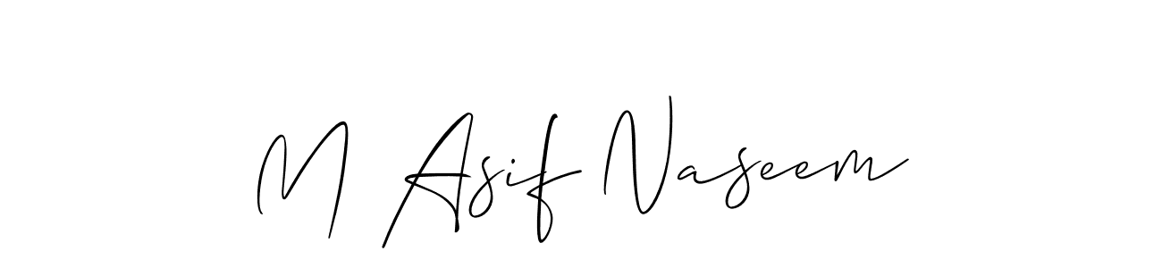 Design your own signature with our free online signature maker. With this signature software, you can create a handwritten (Allison_Script) signature for name M Asif Naseem. M Asif Naseem signature style 2 images and pictures png