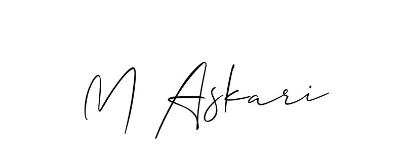 Use a signature maker to create a handwritten signature online. With this signature software, you can design (Allison_Script) your own signature for name M Askari. M Askari signature style 2 images and pictures png