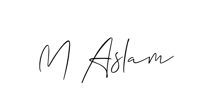 Make a beautiful signature design for name M Aslam. With this signature (Allison_Script) style, you can create a handwritten signature for free. M Aslam signature style 2 images and pictures png