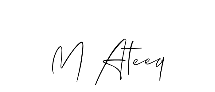 You can use this online signature creator to create a handwritten signature for the name M Ateeq. This is the best online autograph maker. M Ateeq signature style 2 images and pictures png
