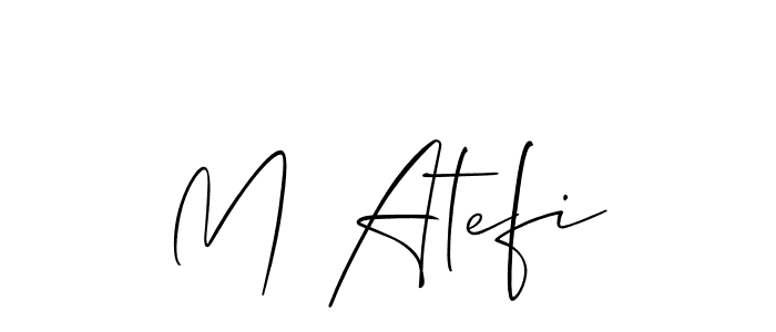How to make M Atefi signature? Allison_Script is a professional autograph style. Create handwritten signature for M Atefi name. M Atefi signature style 2 images and pictures png