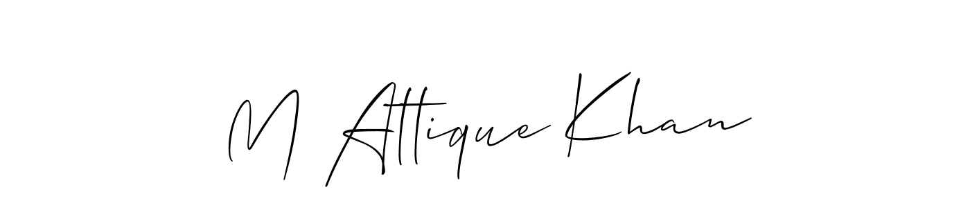 Once you've used our free online signature maker to create your best signature Allison_Script style, it's time to enjoy all of the benefits that M Attique Khan name signing documents. M Attique Khan signature style 2 images and pictures png