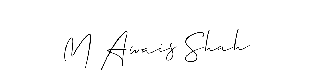 The best way (Allison_Script) to make a short signature is to pick only two or three words in your name. The name M Awais Shah include a total of six letters. For converting this name. M Awais Shah signature style 2 images and pictures png