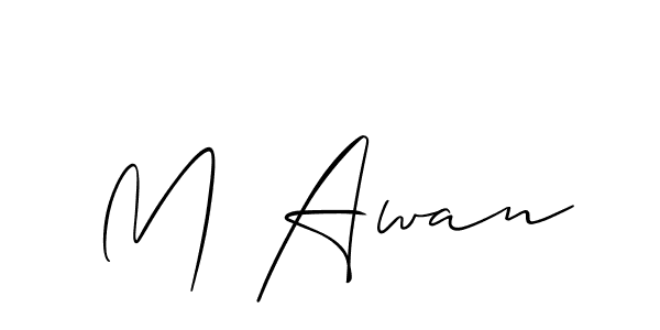 Make a beautiful signature design for name M Awan. With this signature (Allison_Script) style, you can create a handwritten signature for free. M Awan signature style 2 images and pictures png