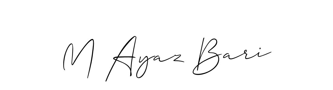 How to make M Ayaz Bari name signature. Use Allison_Script style for creating short signs online. This is the latest handwritten sign. M Ayaz Bari signature style 2 images and pictures png