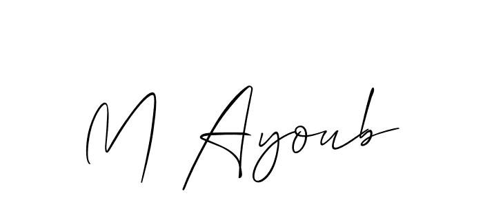 Create a beautiful signature design for name M Ayoub. With this signature (Allison_Script) fonts, you can make a handwritten signature for free. M Ayoub signature style 2 images and pictures png