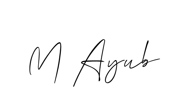 Allison_Script is a professional signature style that is perfect for those who want to add a touch of class to their signature. It is also a great choice for those who want to make their signature more unique. Get M Ayub name to fancy signature for free. M Ayub signature style 2 images and pictures png