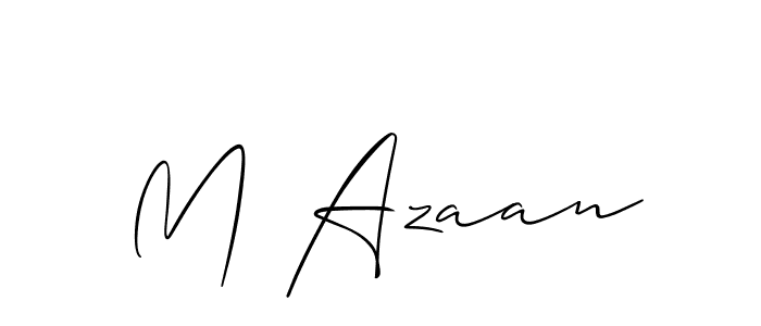 How to make M Azaan name signature. Use Allison_Script style for creating short signs online. This is the latest handwritten sign. M Azaan signature style 2 images and pictures png