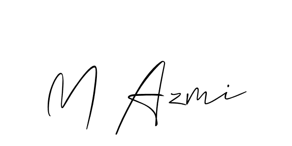 Allison_Script is a professional signature style that is perfect for those who want to add a touch of class to their signature. It is also a great choice for those who want to make their signature more unique. Get M Azmi name to fancy signature for free. M Azmi signature style 2 images and pictures png